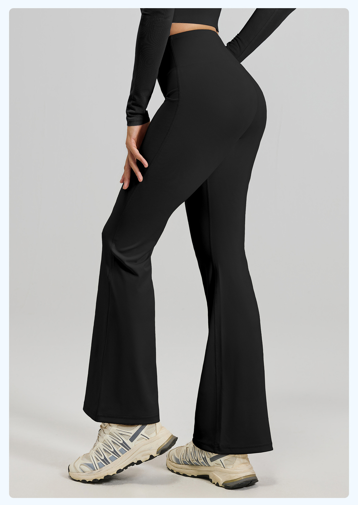 Women's High Waist Bootcut Yoga Pants, Soft Stretchy Flared Leggings, Black