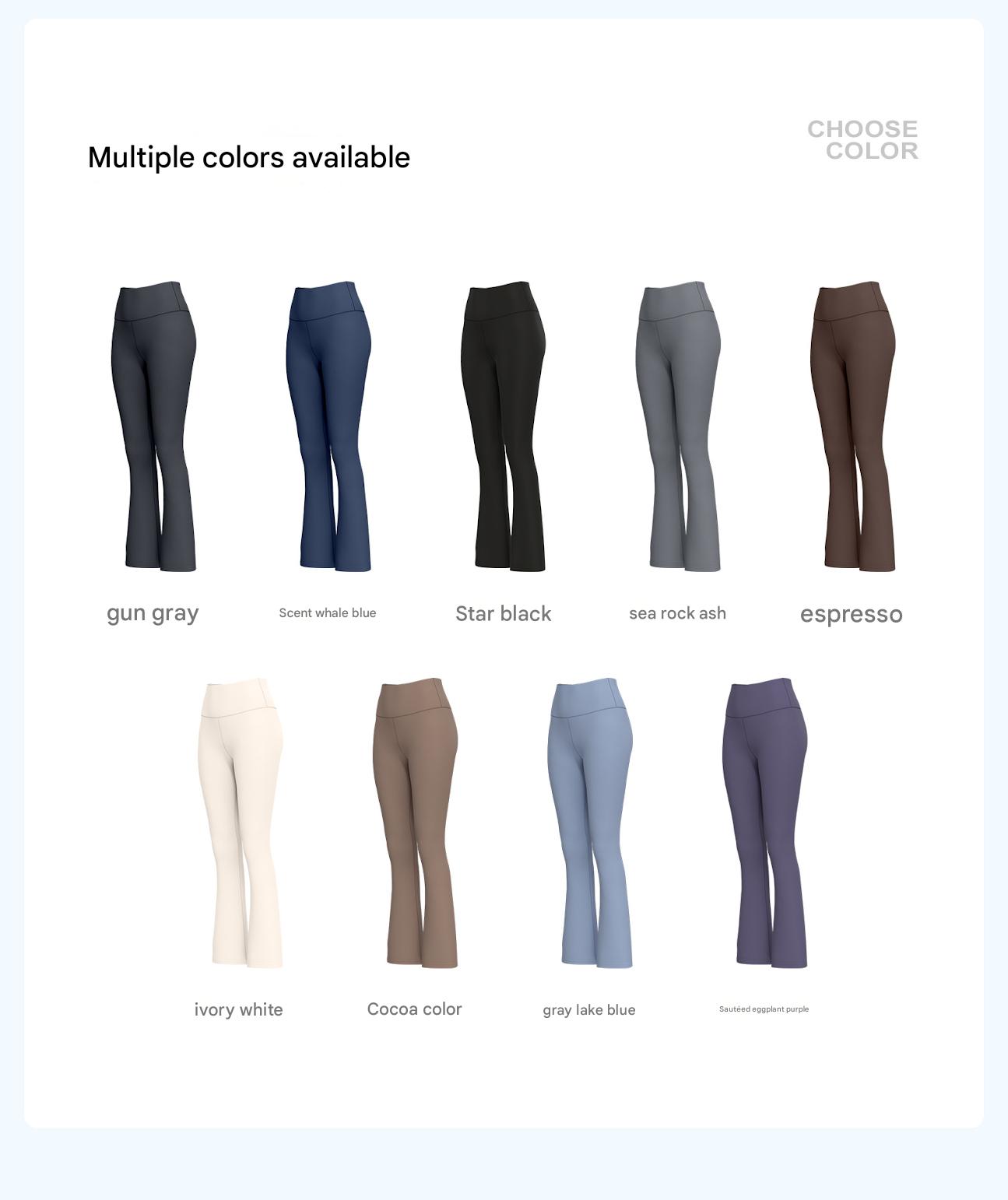 High Waist Bootcut Yoga Pants, Non-See-Through Flared Workout Leggings, Navy Blue - Image 3